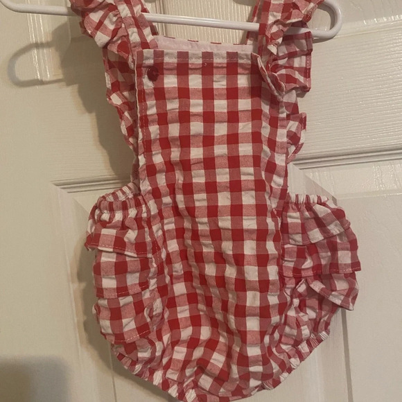 Goodlad Gingham Ladybug Ruffle Romper - Picture 6 of 7